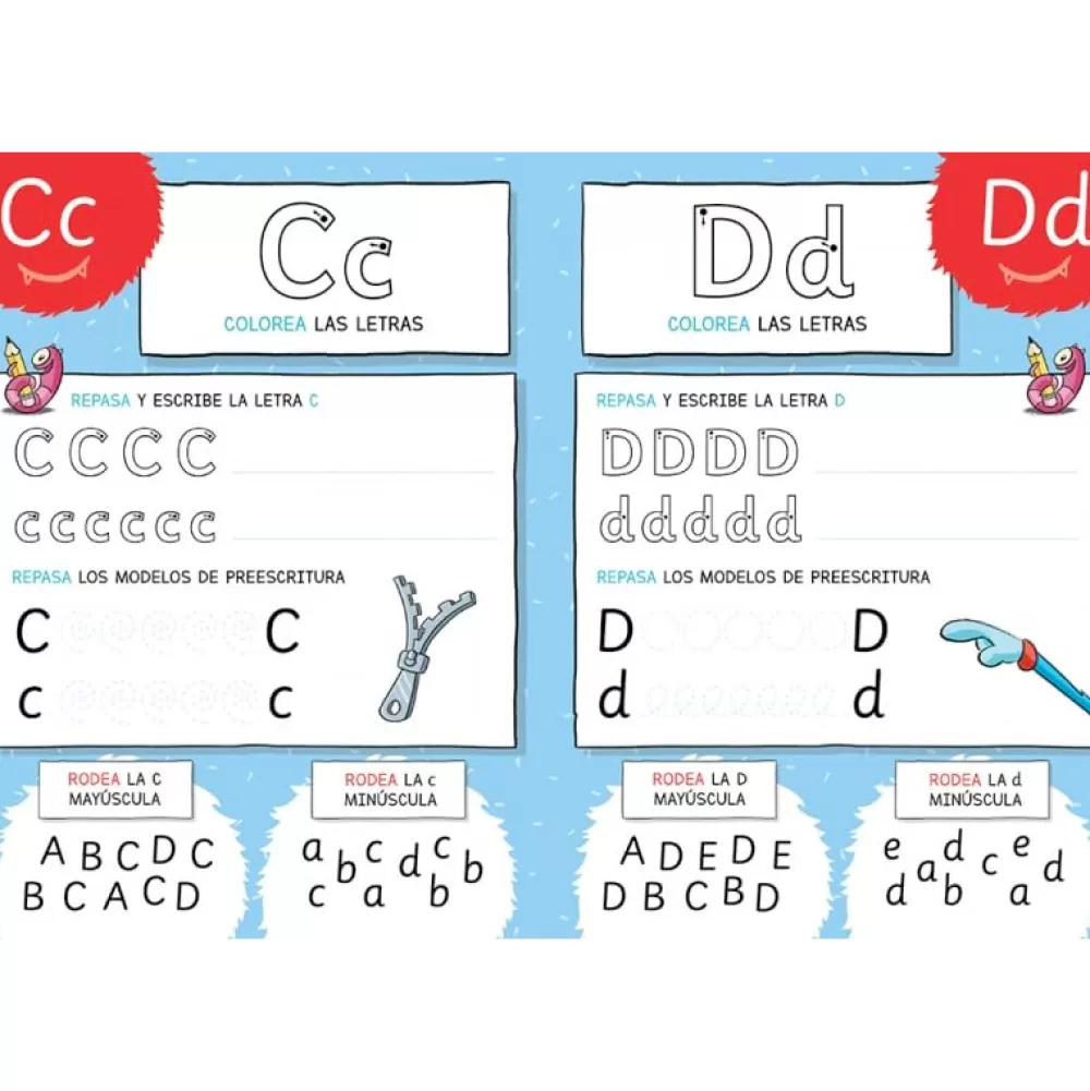 Outlet Cuaderno Escuela De Monstruos: Aprende Las Letras Libros En Mayúsculas