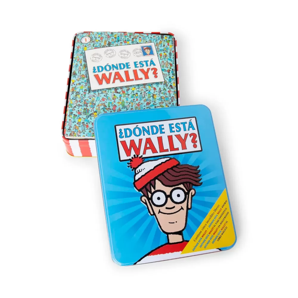 Flash Sale Donde Esta Wally? Caja Metalica Con Cinco Increibles Libros Álbumes Ilustrados