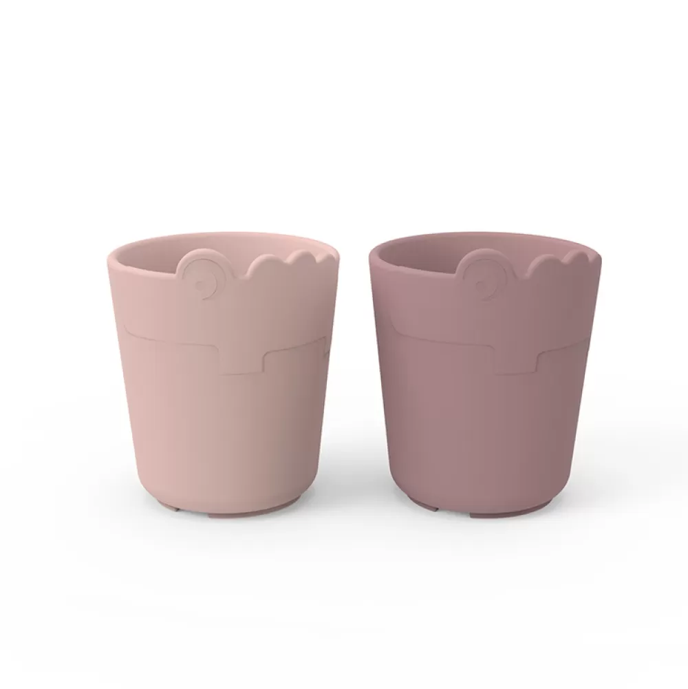 Best Sale Pack De 2 Vasos Croco Rosa Vasos Y Tazas Infantiles