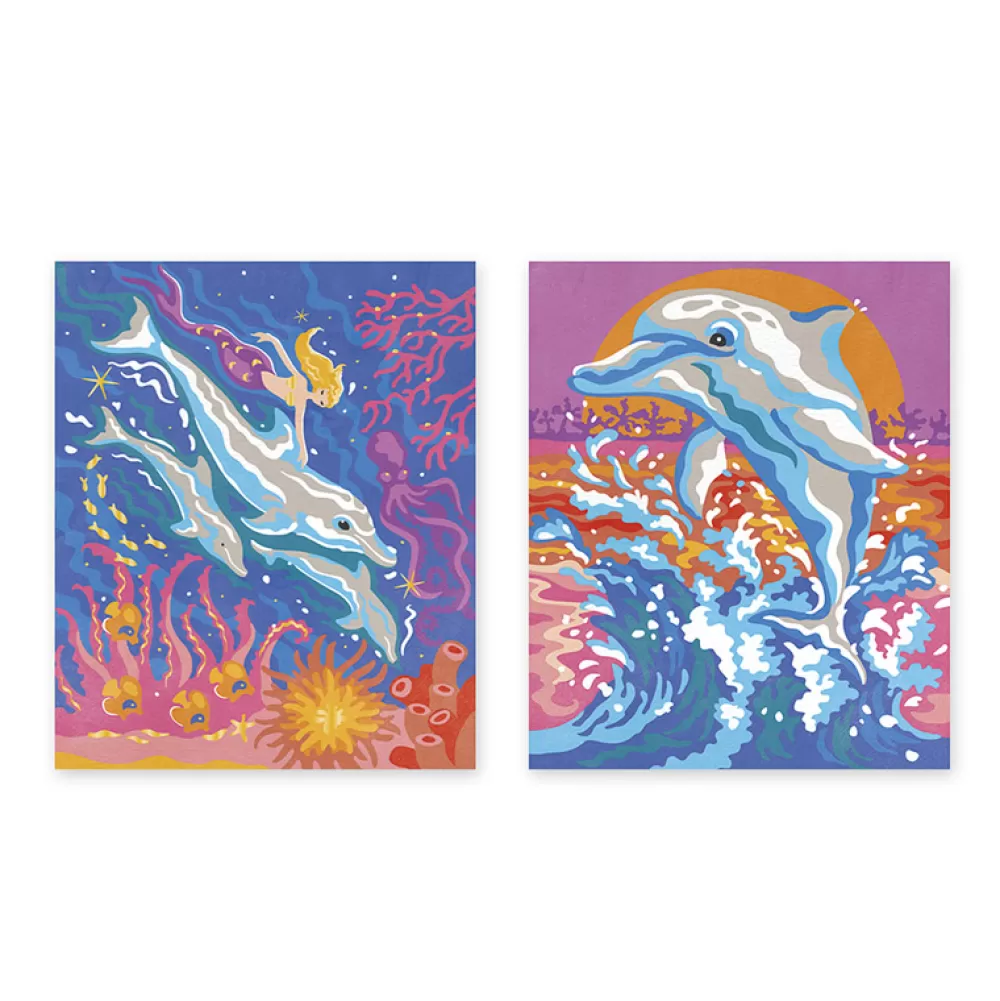 Discount Pintura Por Numeros Delfines Manualidades