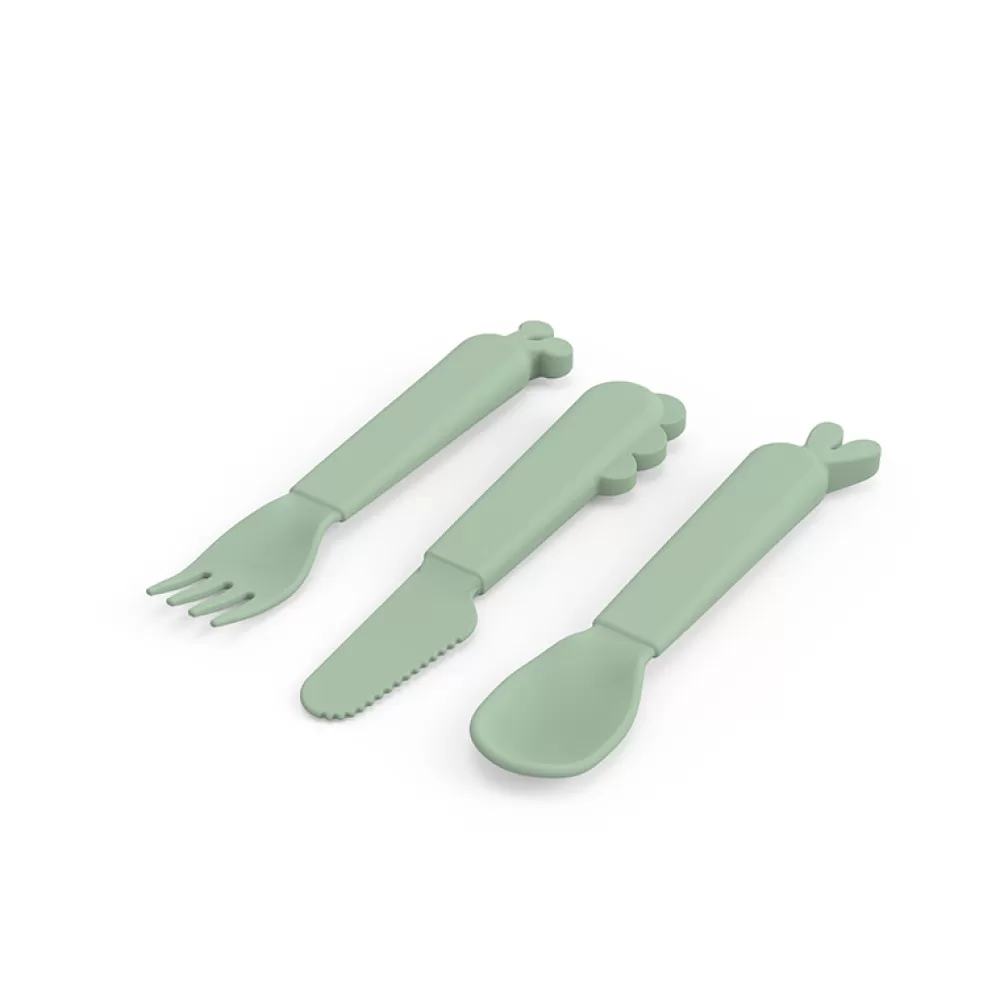 Clearance Set De Cubiertos Deer Friends Verde Vamos A Comer